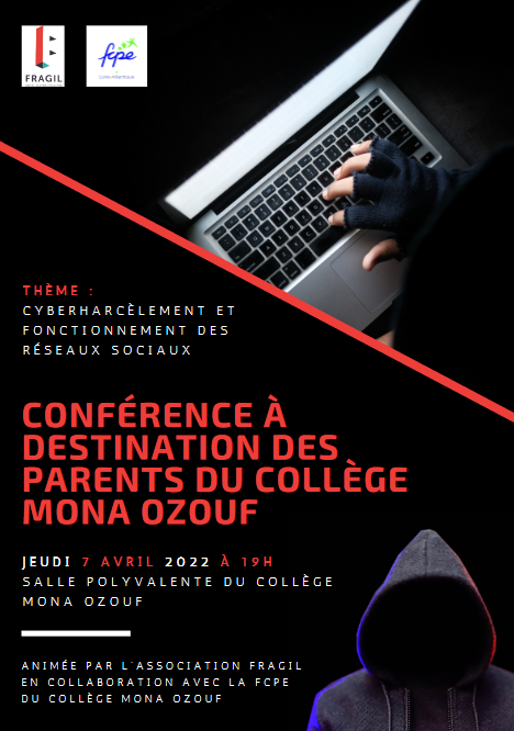 Conférence sur le Cyberharlèment le 7 avril 2022 à 19h